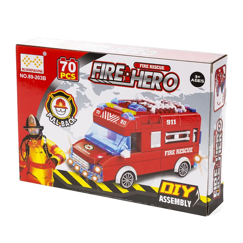 Jouet à construire camion de pompier 70pcs - 36m+-3