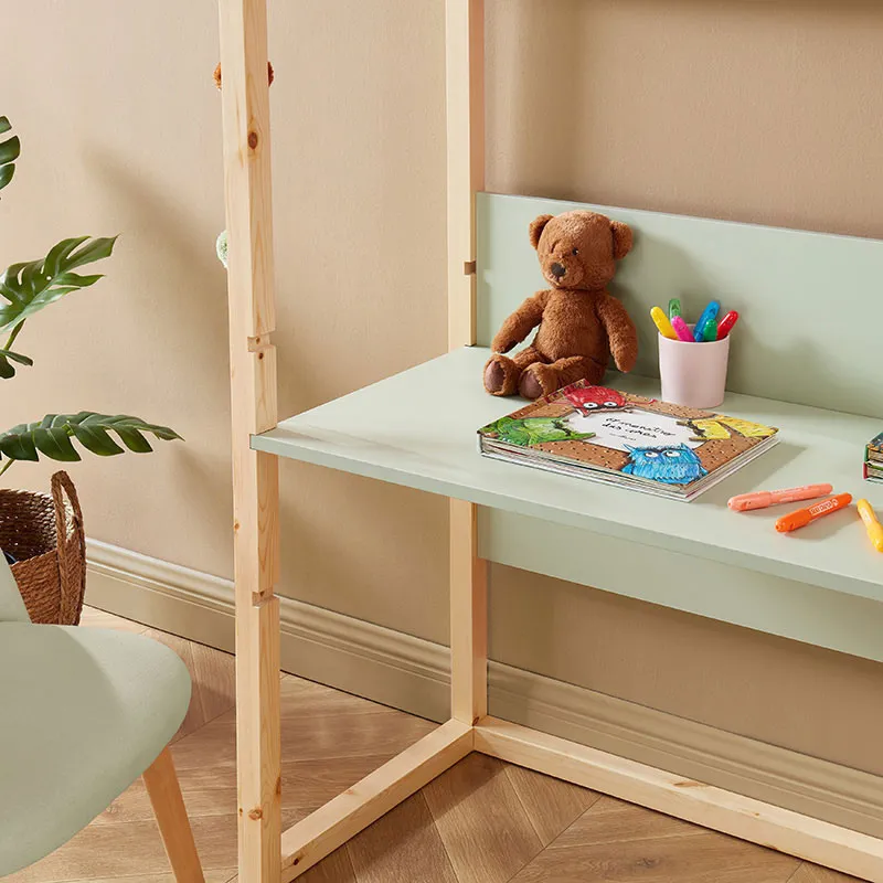 Bureau enfant cabane Tiny Bois/Vert - 100x50x147cm-7