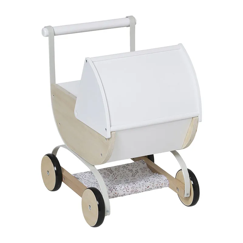 Landau pour poupon en bois - Blanc - 10m+-2