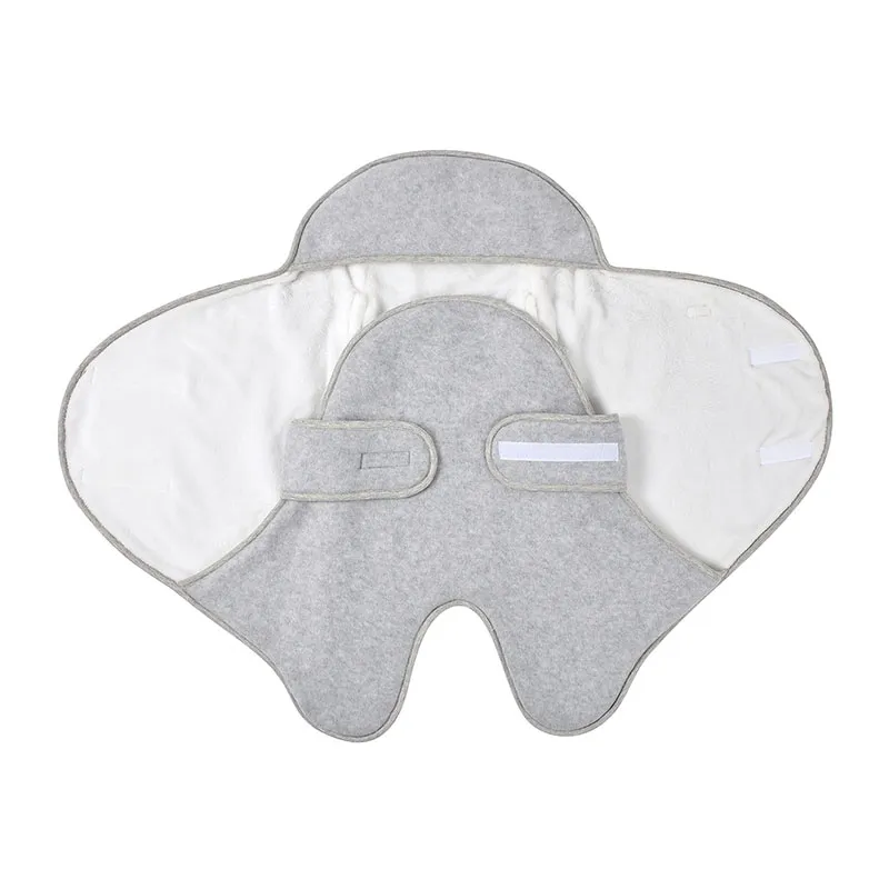 Couverture polaire Babynomade Gris Chiné/Blanc - 0-6m-3