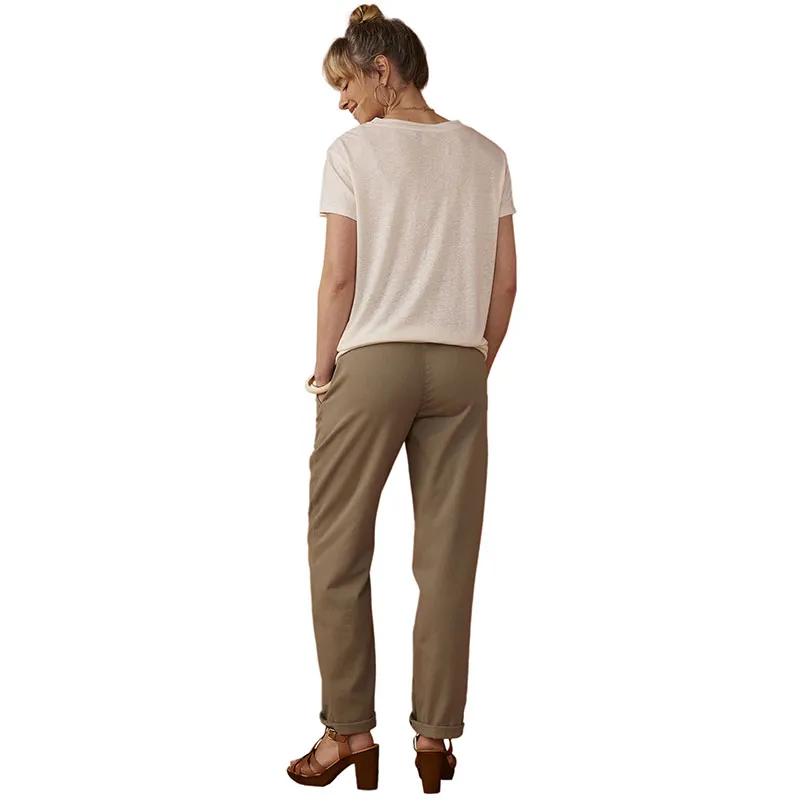 Pantalon de grossesse Twill - Kaki-1