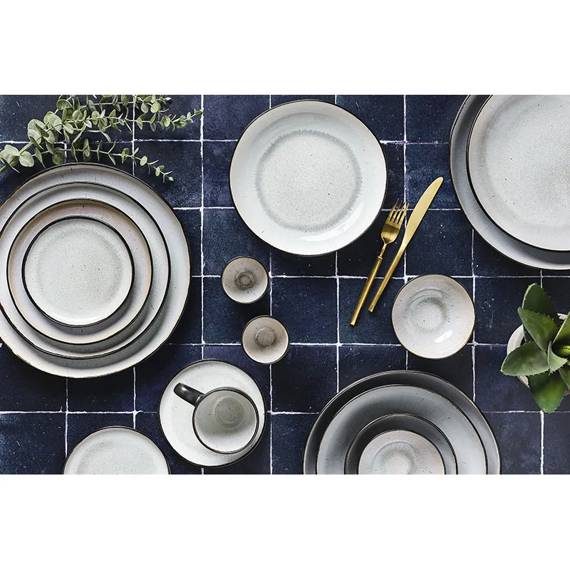 2 Plats de service Iris Blanc ivoire - Ø32cm-5