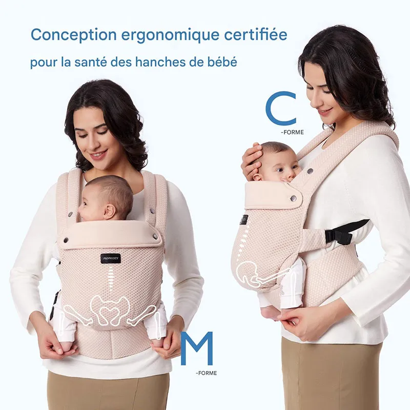 Porte-bébé maille respirante Rose - 0m+-5