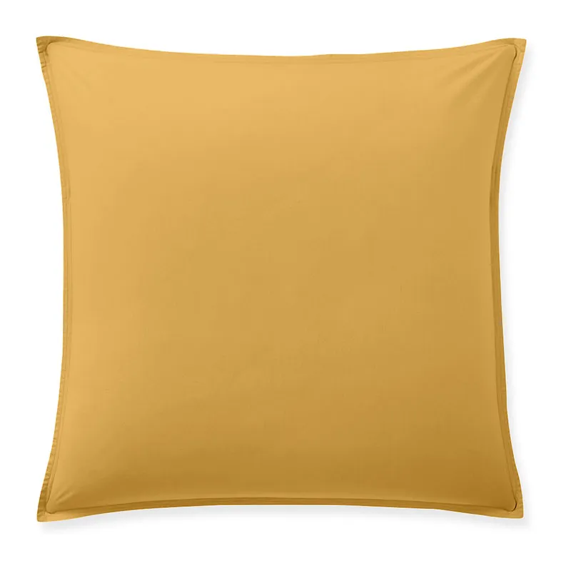Taie d'oreiller Percale de coton Jaune moutarde-3