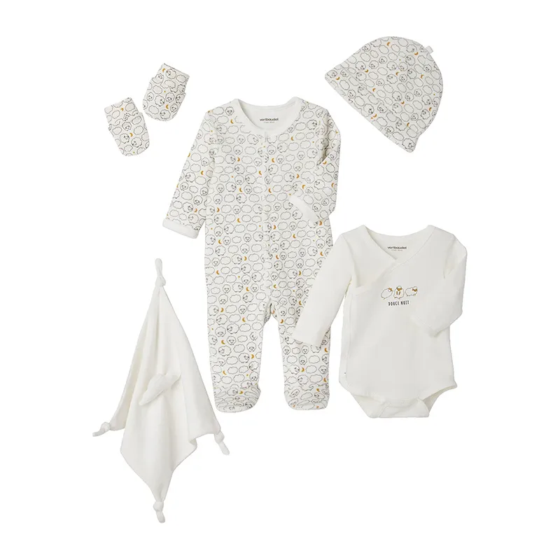 Valise kit de naissance 6 pcs Coton - Blanc-4