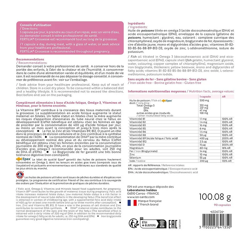 Fertilia Grossesse - 90 capsules-1