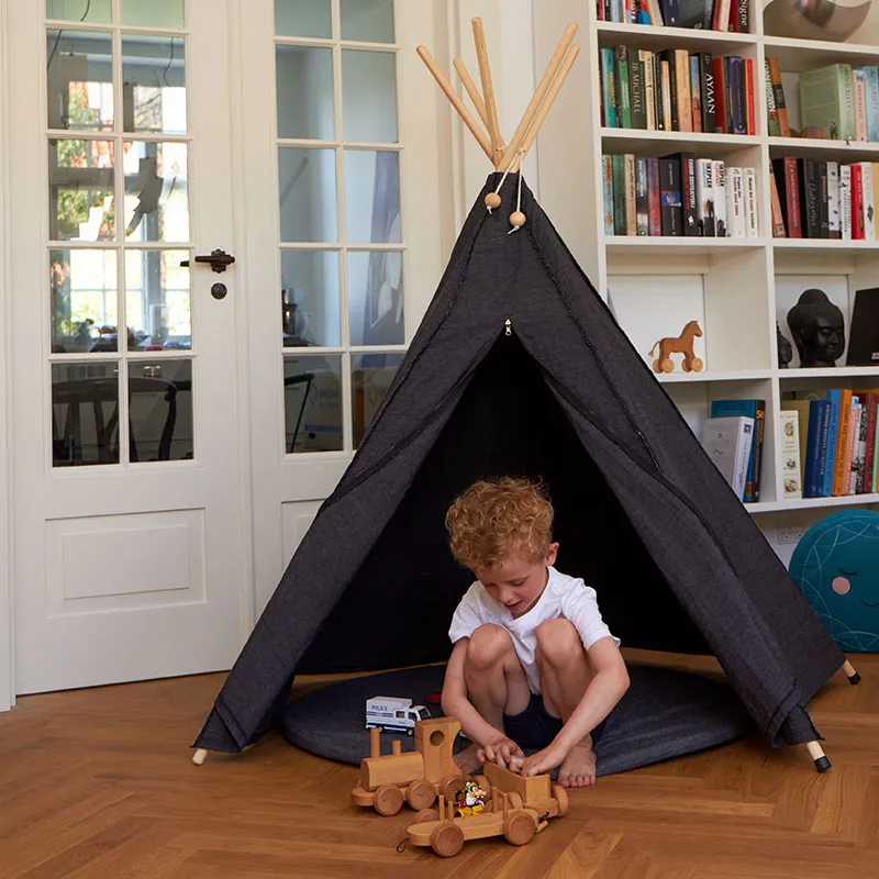 Tipi de jeu Coton BIO Anthracite Noir - 36m+-1