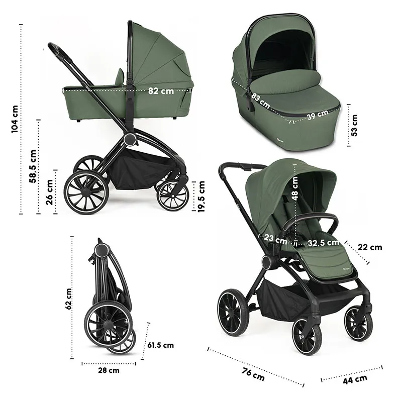 Duo Poussette Compacte Harmony Vert - 0m+-11
