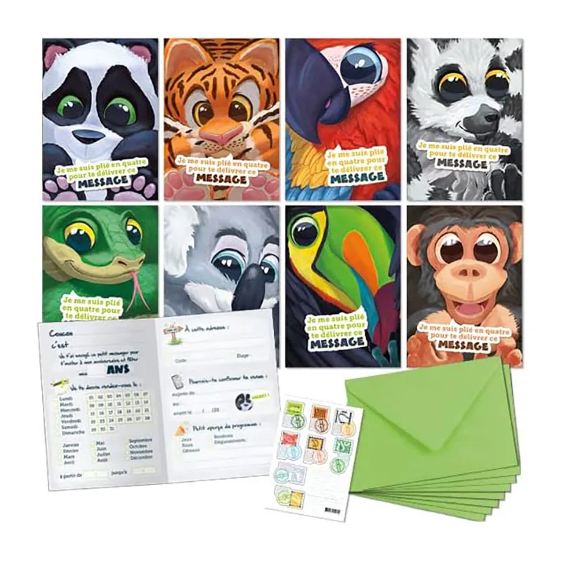 Cartes d'invitation Anniversaire enfant - Forêt tropicale-0