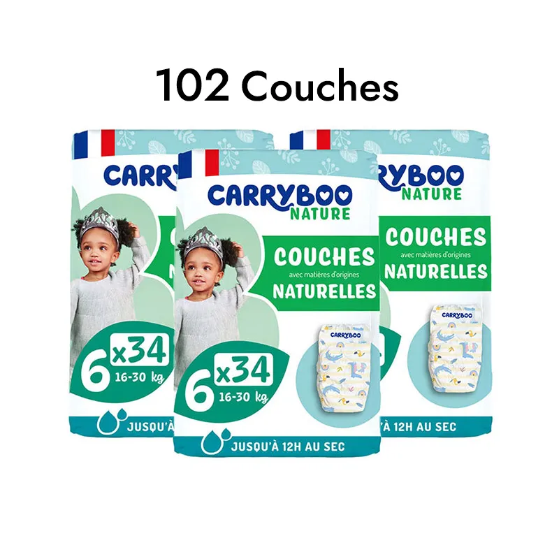 Couches Peaux Sensibles Naturelles T6/16-30kg - 102 couches-0
