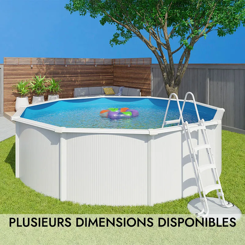 Piscine métal hors sol Saphir blanche -  Plusieurs Dim. Disponibles-1
