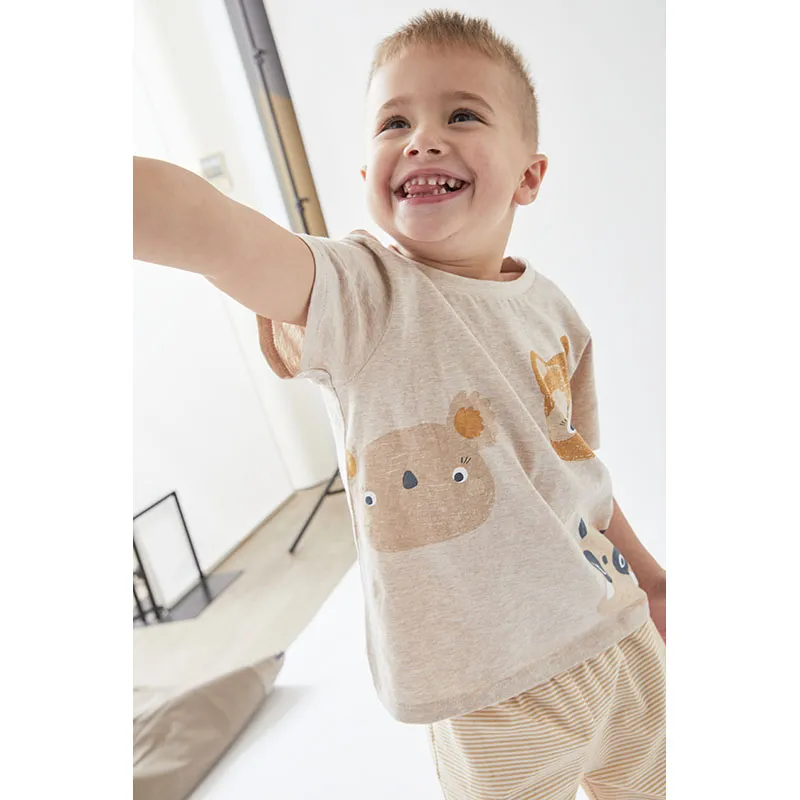 Pyjama MC 2pcs. Raton Laveur - Beige-4
