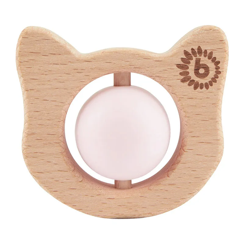 Anneau de dentition Bois/Silicone Chat - 0m+-4