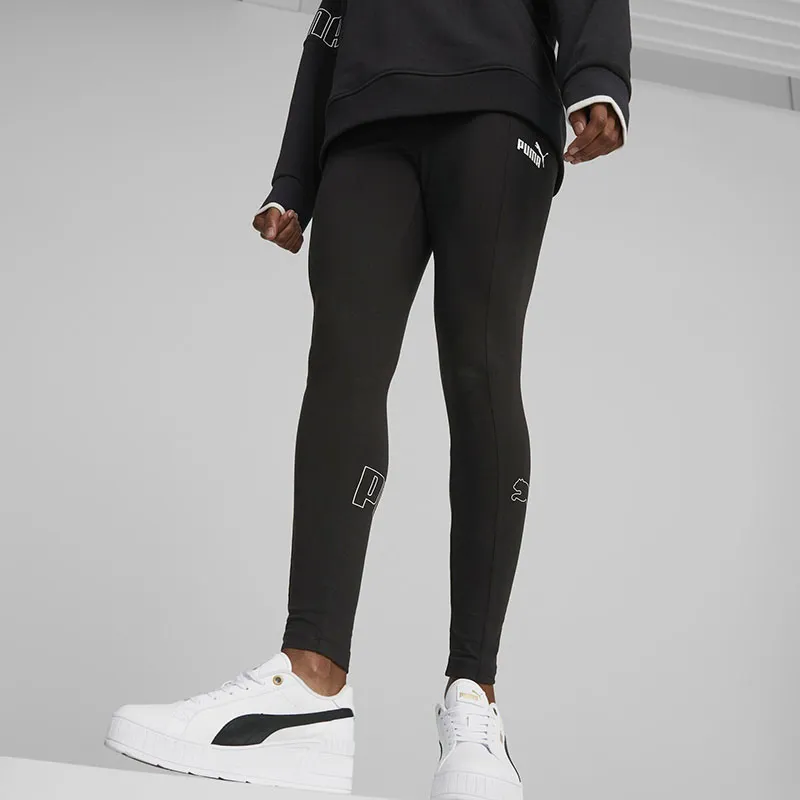 Legging 7/8 Femme Power Colorblock Puma - Noir-0