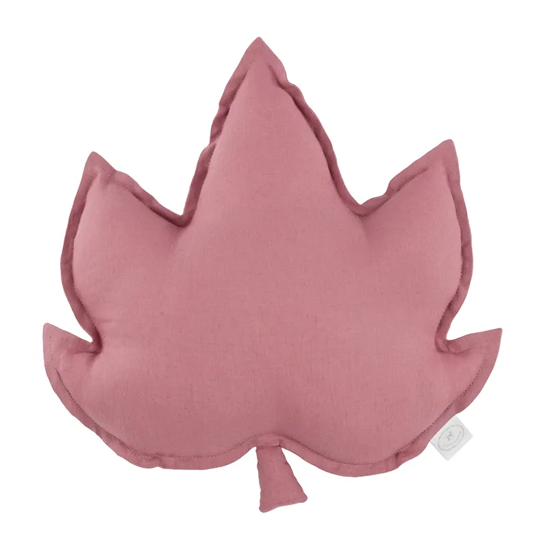Coussin feuille d'érable Lin Blush - 43x43cm-0