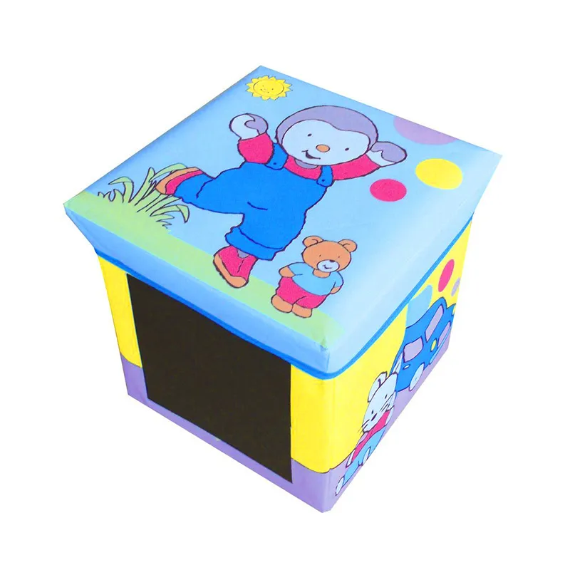 Pouf de rangement avec ardoise T'Choupi - 30cm-0