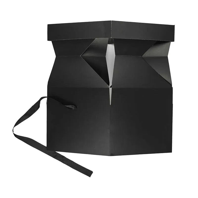 4 Boites cadeau pliable Noir - 20cm-4
