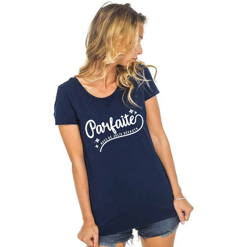 T-shirt Femme Parfaite/jolis défauts BIO - Navy-0