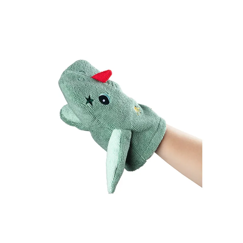 2 Gants de toilette marionnette Joe le dragon - 6m+-1