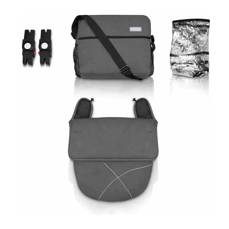 Trio Poussette transformable + Coque Halime Air Gris/Noir - 0m+-10