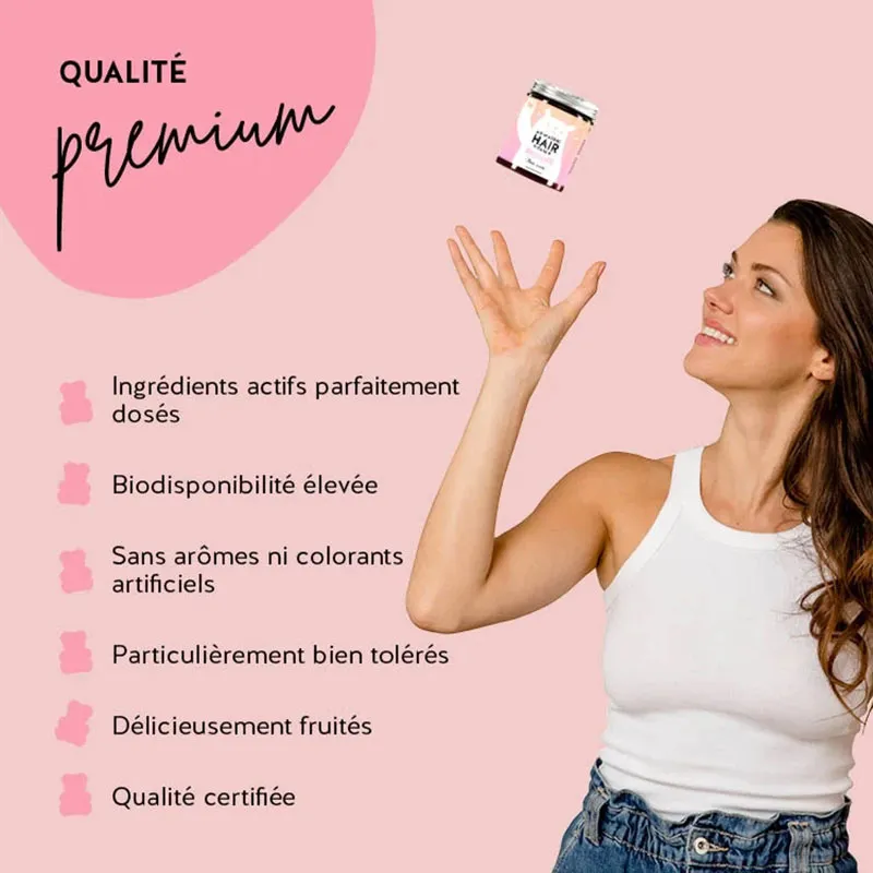 Ah-Mazing Hair Cheveux beaux et forts Sans sucre - 60 Gummies-3