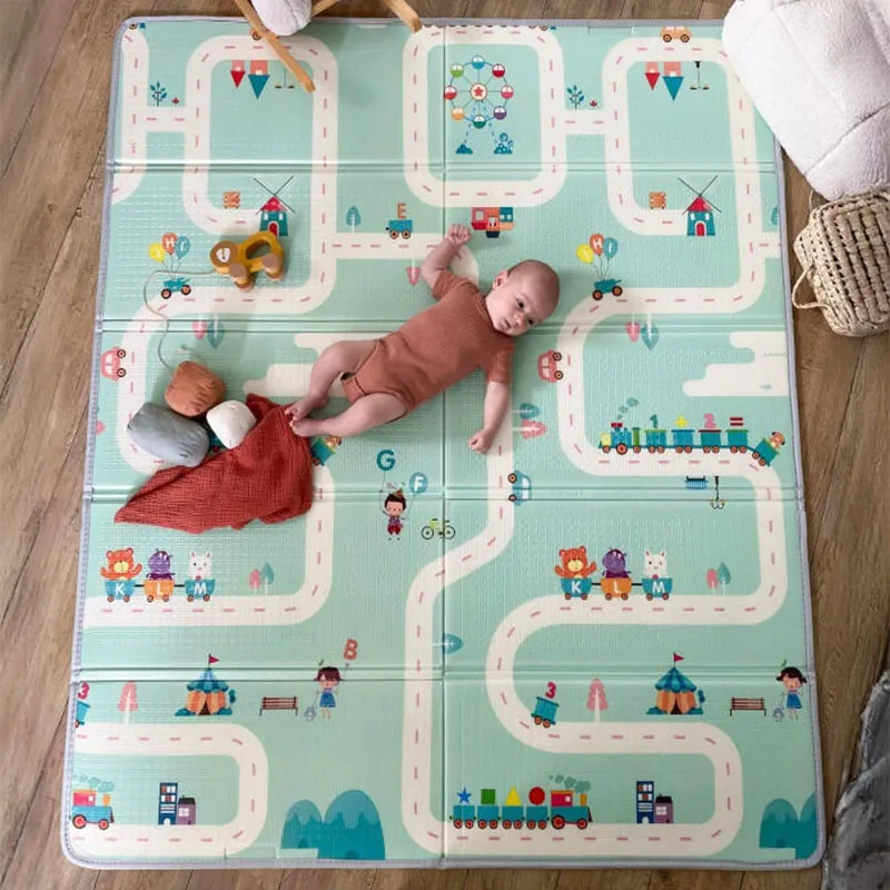 Maxi tapis d'éveil réversible Animaux & Circuit - 150x180cm-4