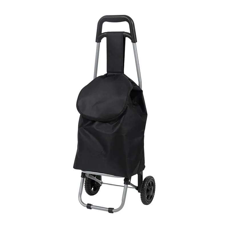 Chariot shopping 2 roues Noir - 35x87x28cm-1