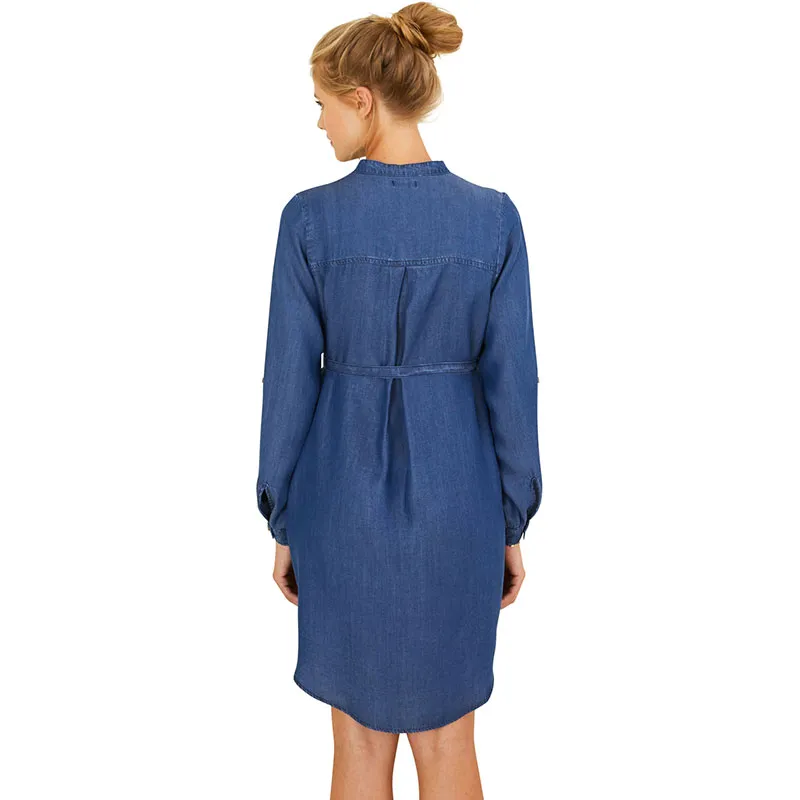Robe de grossesse en jeans - Bleu-2