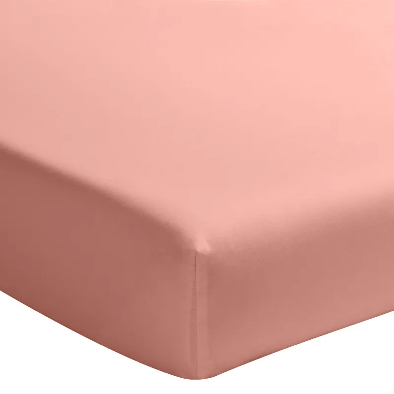 Drap H. Percale de Coton Bonnet 30cm Rose poudré-0
