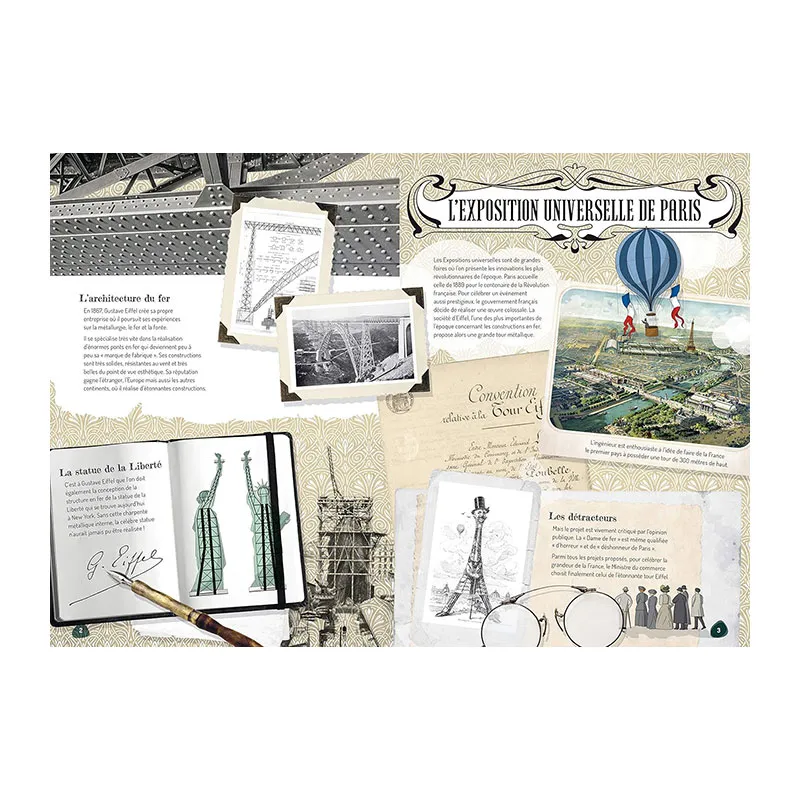 Livre + puzzle 3D Gustave Eiffel, La Tour Eiffel - 6+-2