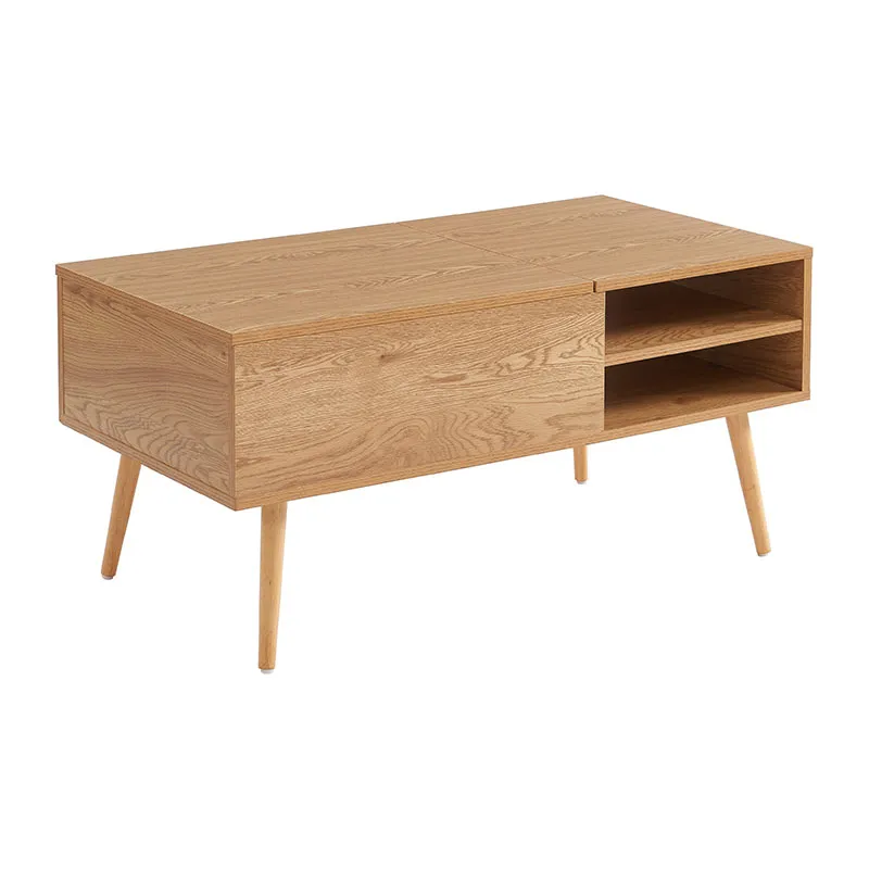 Table basse Florence effet Chêne + plateau relevable - 120x120x75cm-3