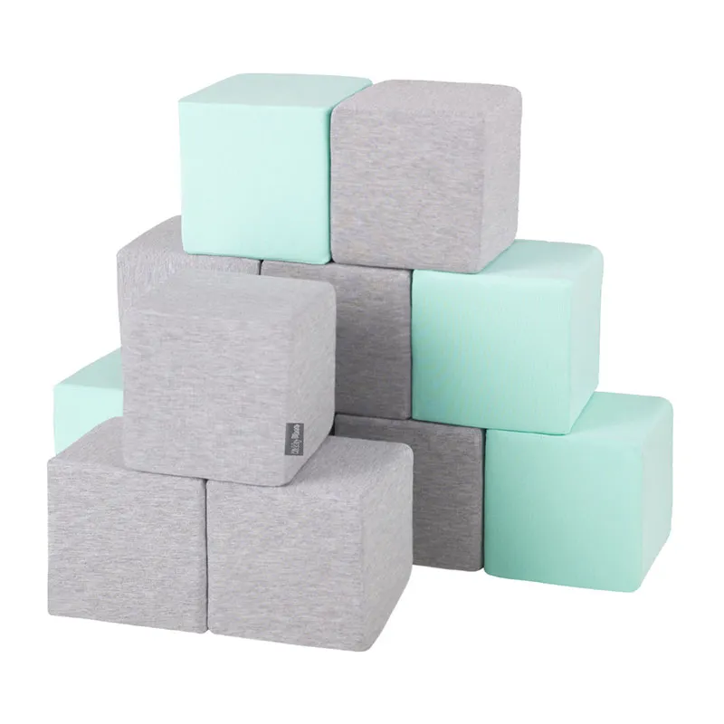 Blocs en mousse Gris/Menthe 48pcs - 14cm-0