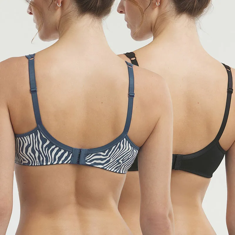 2 Soutien-gorge emboitant Microfibre Generous Femme - Zebra/Noir-1