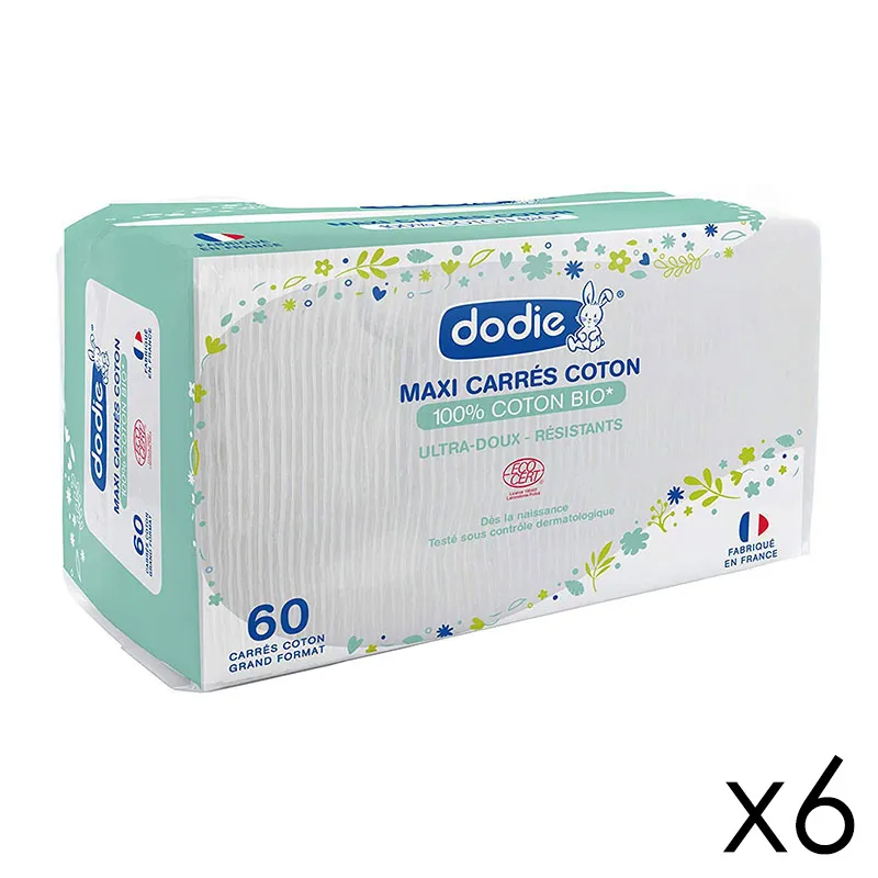 6 Paquets de Carrés coton Bio - 6x60-0