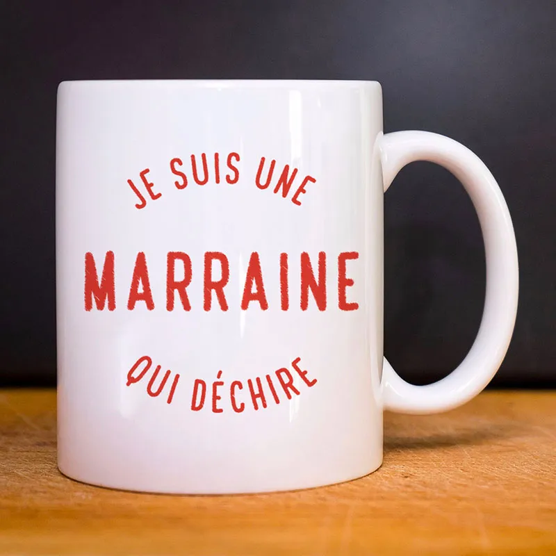 Mug Je suis une marraine qui déchire 2 - Blanc-0