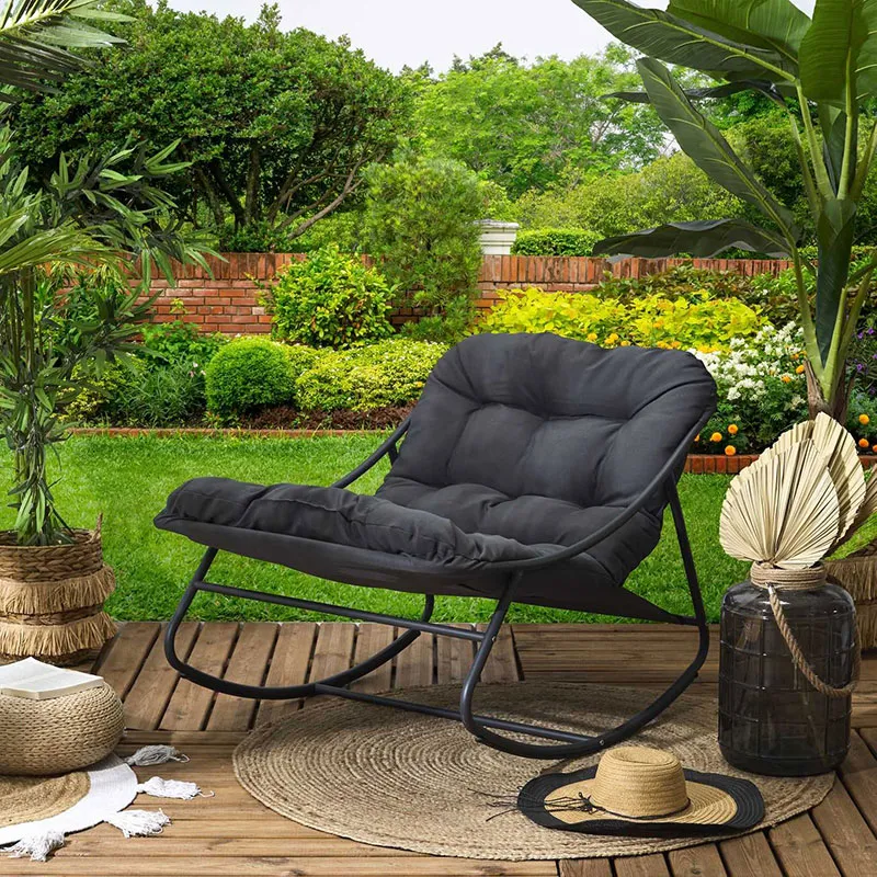 Fauteuil à bascule tenerife Gris - 78x108x73cm-6