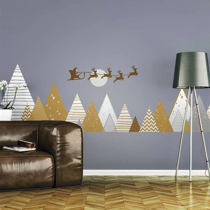 Stickers - Montagnes, père Noël & rennes-2