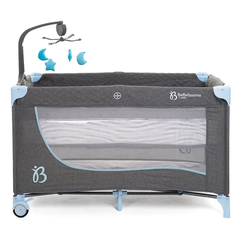 Lit parapluie 2 niveaux Bleu - 0m+-6