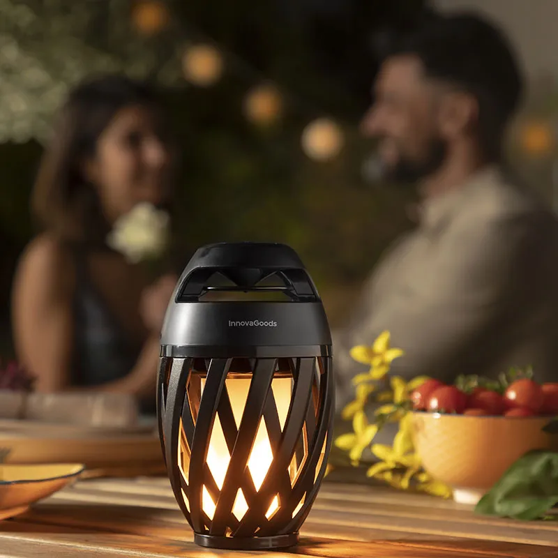 Haut-Parleur Sans Fil + LED Effet Flamme-1