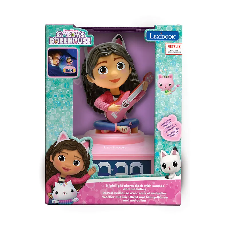 Réveil avec Veilleuse 3D Gabby Maison magique - 6+-2