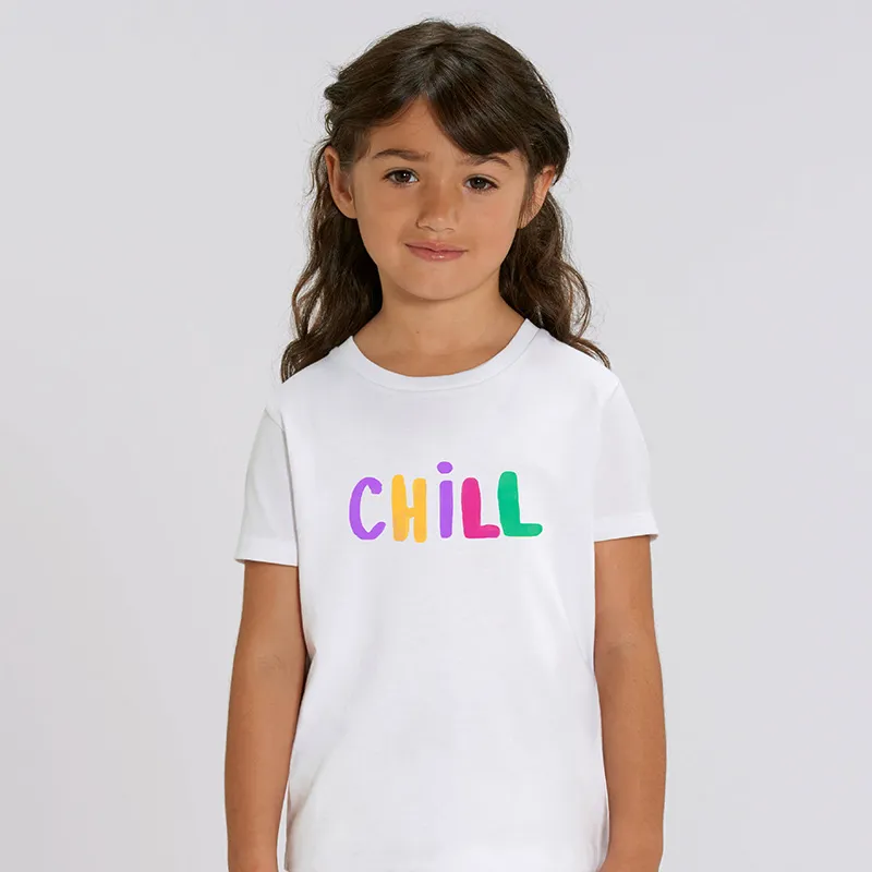 Sweat Fille Chill color - Blanc-0