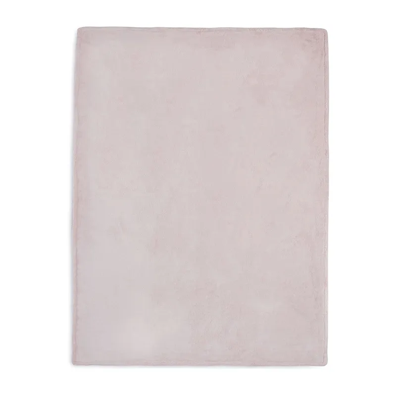 Couverture Basic Knit Rose pâle & Polaire - 100x150cm-1
