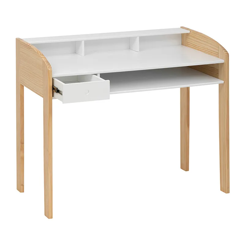 Bureau enfant primaire Bois Blanc - 100x52x85cm-3