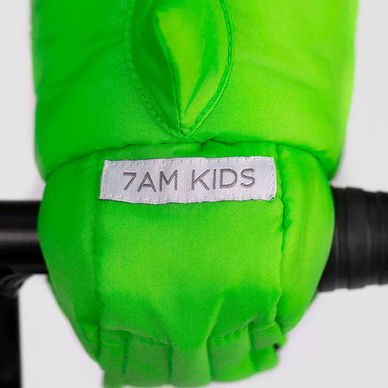 Moufles Enfant Dino avec attaches pour vélo/trottinettes - Lime Green-1