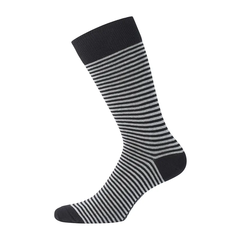 6 Paires de Chaussettes Homme Rayures - Noir/Marine/Gris-7