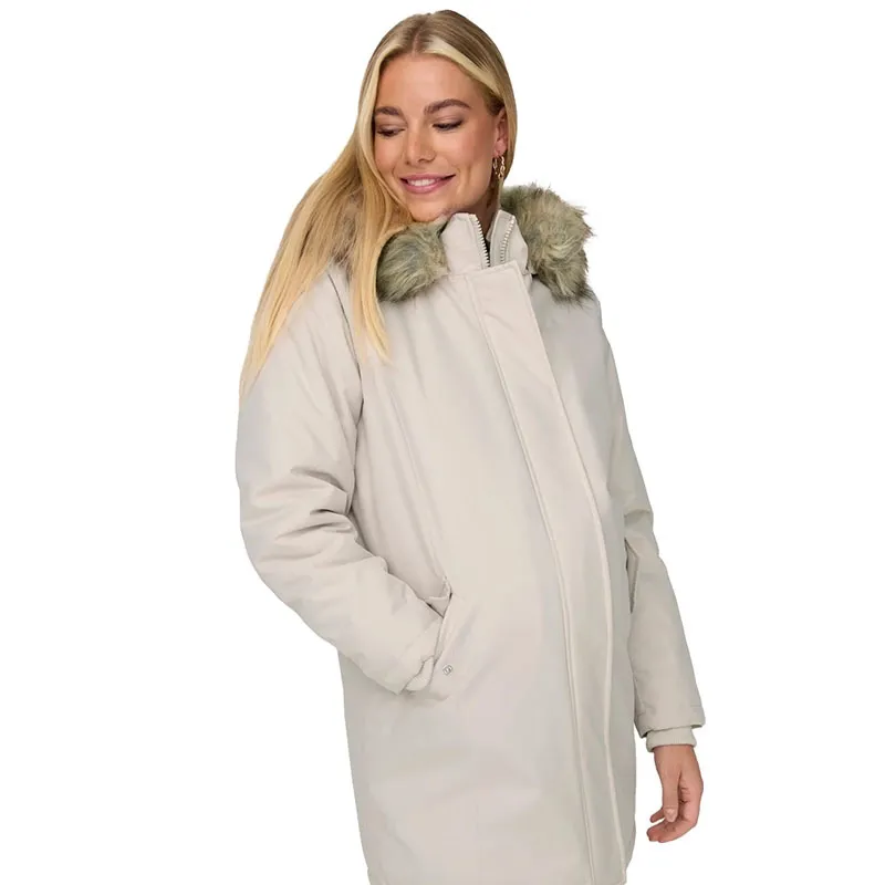 Parka de grossesse Newkaty - Écru Moonbeam-6
