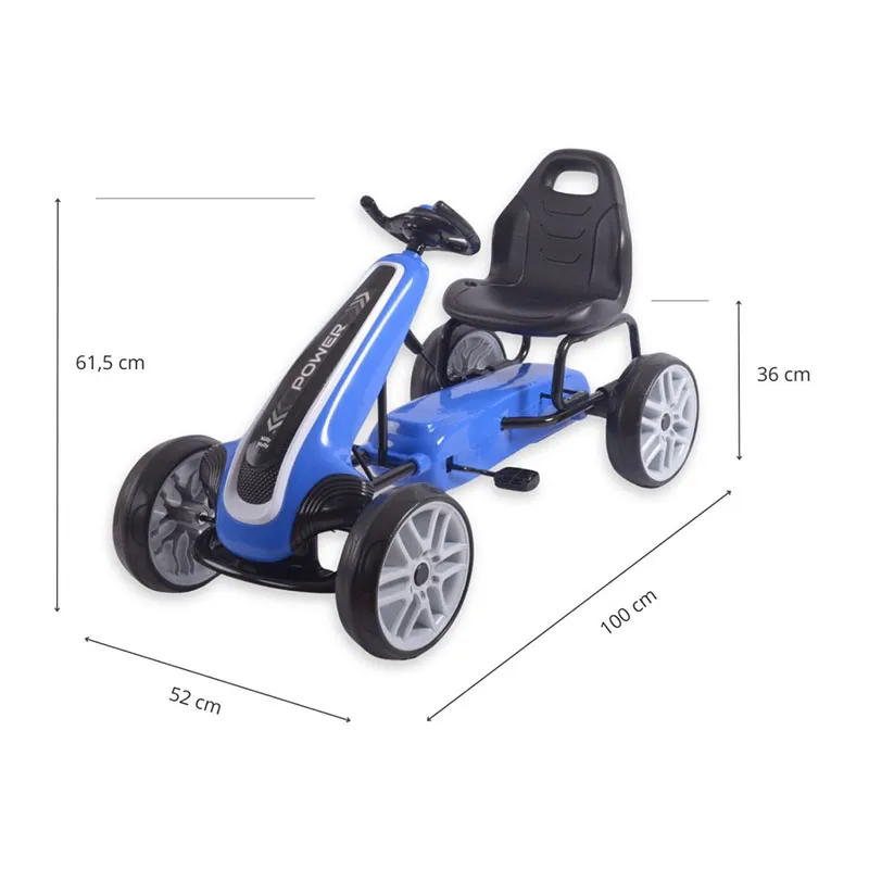 Kart à pédales Go-Kart Power Bleu - 36m+-12