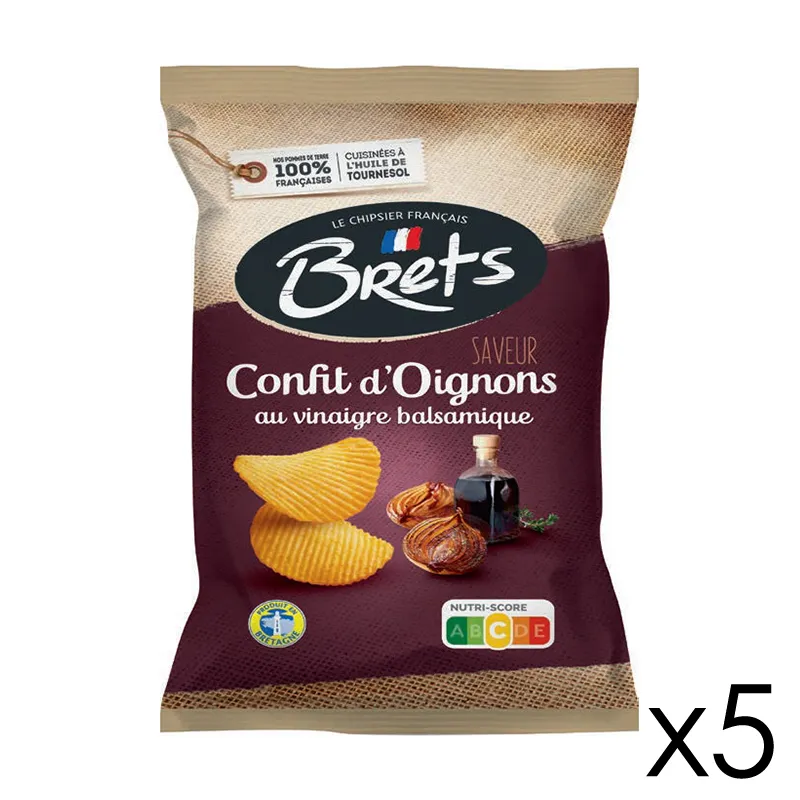 5 paquets de Chips Bret's confits d'oignons balsamique - 125gr-0