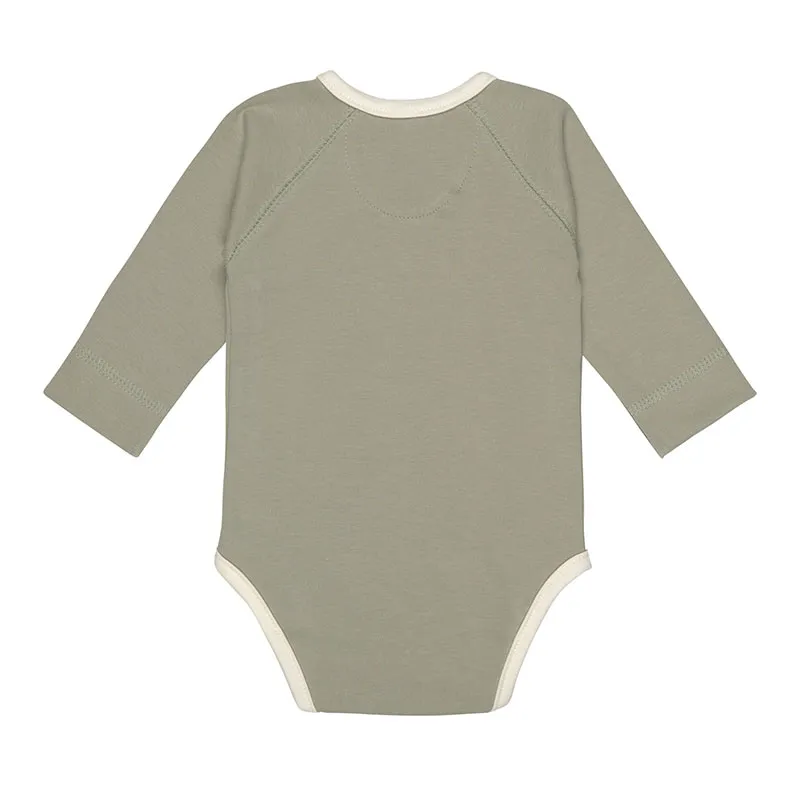 2 bodies ML Coton BIO Ouverture devant - Bleu/Olive-9