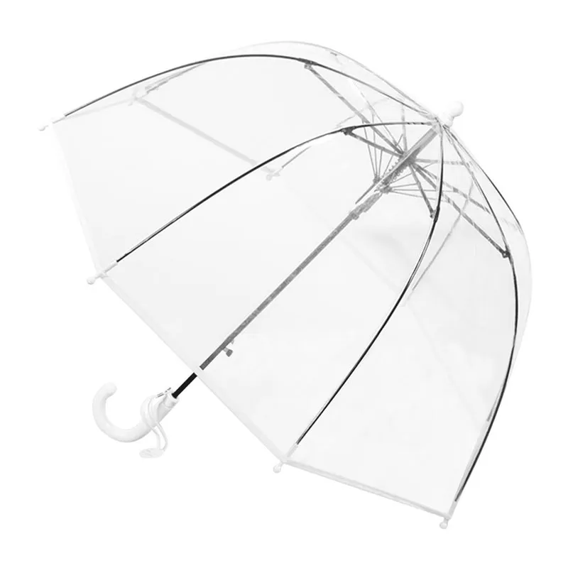 Parapluie cloche auto. enfant - Transparent/Blanc-1